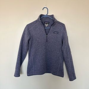 Patagonia Women’s Heathered Purple Better Sweater 1/4 Zip Pullover Size Small